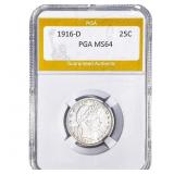 1916-D Barber Quarter PGA MS64