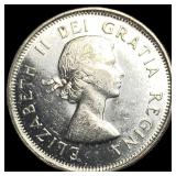 1960 Canada Silver 25 Cents CHOICE AU