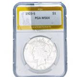 1923-S Silver Peace Dollar PGA MS64