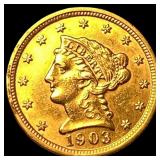 1903 Liberty Head Gold Quarter Eagle $2.50 UNCIRCU