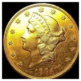 1904 Liberty Head $20 Gold Double Eagle CHOICE AU