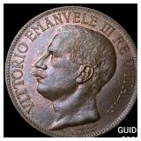 1911 ITaly Copper 10 Centesimi SUPERB GEM BU