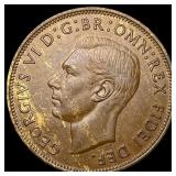 1951 Great Britain George VI Copper Penny GEM BU
