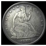 1865-S Silver Half Dollar CLOSELY UNCIRCULATED
