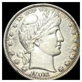 1906-D Silver Barber Half Dollar CLOSELY  UNCIRCU