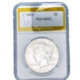1921 Silver Peace Dollar PGA MS63