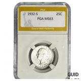 1932-S Washington Silver Quarter PGA MS63