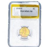 1918-S Wheat Cent PGA MS65 RB