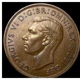 1950 Great Britain George VI Copper Penny GEM BU