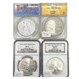 [4 Coins] 1993-2011 Various Silver U.S. Coins ANAC