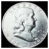 1949-S Silver Half Dollar Franklin CHOICE BU