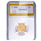 1858 Flying Eagle Cent PGA MS63