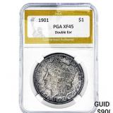 1901 Morgan Silver Dollar PGA XF45 Double Ear