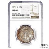 1947-D Walking Liberty Half Dollar NGC MS66