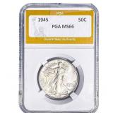 1945 Walking Liberty Half Dollar PGA MS66