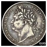 1825 Great Britain Silver 6 Pence CLOSELY UNCIRCUL
