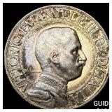 1908 Italy Silver 2 Lire Key Date CHOICE AU