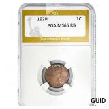 1920 Wheat Cent PGA MS65 RB