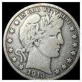 1913 Silver Half Dollar (Barber) NICELY CIRCULATED