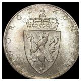 1964 Norway Silver 10 Kroner CHOICE AU