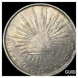 1900 Mexico Silver 1 Peso NEARLY UNCIRCULATED