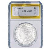 1891-S Morgan Silver Dollar PGA MS63