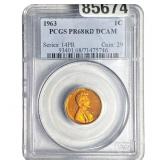 1963 Lincoln Memorial Cent PCGS PR68 RD DCAM