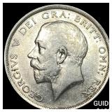 1916 Great Britain Silver Half Crown CLOSELY UNCIR