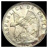 1919 Chiles Silver 5 Centavos CLOSELY UNCIRCULATED
