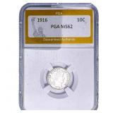 1916 Barber Dime PGA MS62