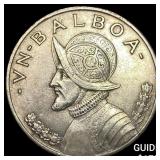 1934 Panama Silver 1 Balboa CLOSELY UNCIRCULATED