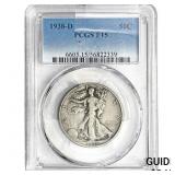 1938-D Walking Liberty Half Dollar PCGS F15