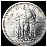 1917 Type 1 Standing Liberty Quarter CHOICE AU
