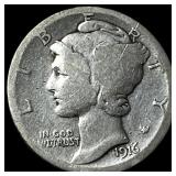 1916-D Silver Mercury Dime NICELY CIRCULATED
