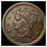 1852 Braided Hair Large Cent LIGHTLY CIRCULATED