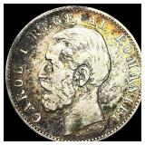 1884 Romania Silver 50 Bani CLOSELY UNCIRCULATED
