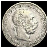 1893 Austria Silver 1 Corona NEARLY UNCIRCULATED