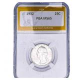 1932 Washington Silver Quarter PGA MS65