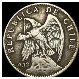 1915 Chile Silver Peso NEARLY UNCIRCULATED