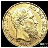 1870 Belgium Gold 20 Francs UNCIRCULATED