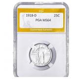 1918-D Standing Liberty Quarter PGA MS64