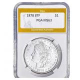 1878 8TF Morgan Silver Dollar PGA MS63