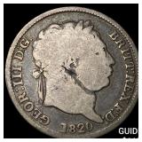 1820-G Great Britain Silver 1 Shilling ABOUT UNCIR