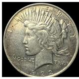 1922 Silver Peace Dollar CLOSELY UNCIRCULATED