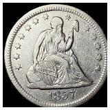 1857-O Silver Seated Liberty Quarter NEARLY  UNCI
