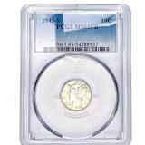1945-S Mercury Silver Dime PCGS MS65 FB