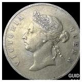1891 Hong Kong Silver 50 Cents CLOSELY UNCIRCULATE