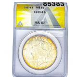 1923-S Silver Peace Dollar ANACS MS63