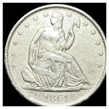 1861-O Silver Seated Liberty Half Dollar  CLOSELY