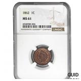 1862 Indian Head Cent NGC MS61